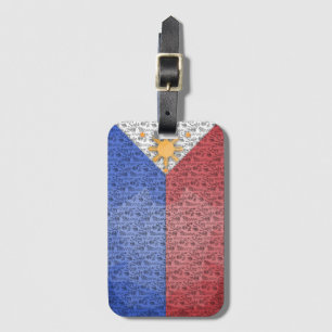 Etiqueta De Bagagem Bandeira do País Filipino das Filipinas Fique Segu