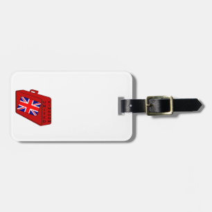 Etiqueta De Bagagem Bandeira do Reino Unido Mala Vermelha