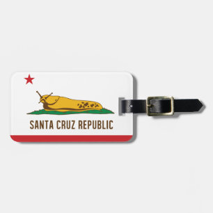 Etiqueta De Bagagem Bandeira do Slug da banana da república de Santa