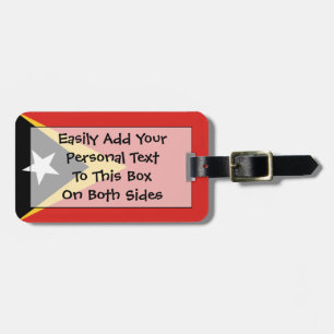 Etiqueta De Bagagem Bandeira do Timor-Leste - Fácil ID