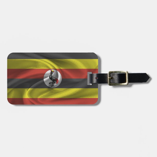 Etiqueta De Bagagem Bandeira Do Uganda (Frente Horizontal)