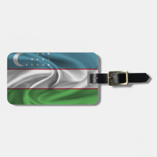 Etiqueta De Bagagem Bandeira Do Usbequistão
