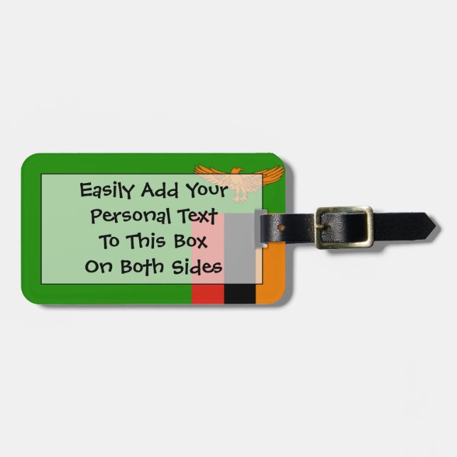 Etiqueta De Bagagem Bandeira do Zâmbia Easy ID Pessoal (Frente Horizontal)