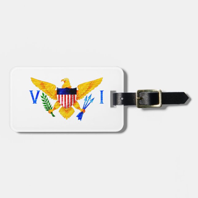 ETIQUETA DE BAGAGEM BANDEIRA DOS E.U. VIRGIN ISLANDS (Frente Horizontal)