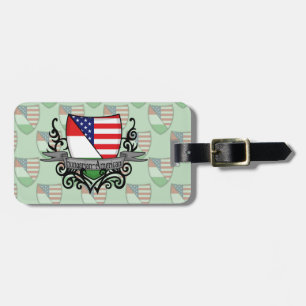 Etiqueta De Bagagem Bandeira Húngaro-Americana do protetor