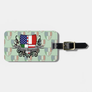 Etiqueta De Bagagem Bandeira Italiano-Americana do protetor
