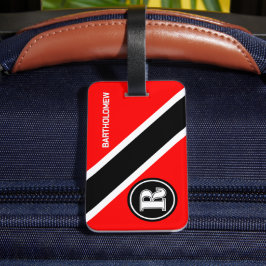Etiqueta De Bagagem Bandeira Monograma Triinidad e Tobago