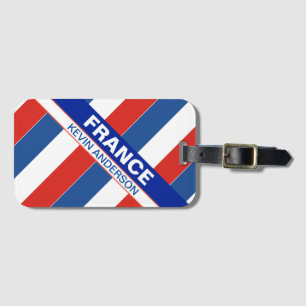 Etiqueta De Bagagem Bandeira Patriótica Francesa Personalizada