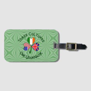 Etiqueta De Bagagem Bandeira Personalizada do Trevo Americano Irlandês