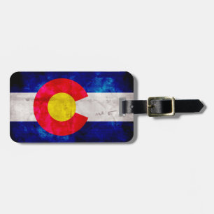 Etiqueta De Bagagem Bandeira resistida do estado de Colorado do