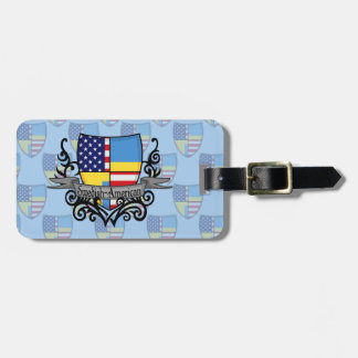 Etiqueta De Bagagem Bandeira Sueco-Americana do protetor
