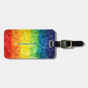 Etiqueta De Bagagem Bandeira tie-dye de SlipperyJoe's arco-íris pressi