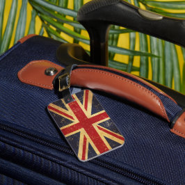 Etiqueta De Bagagem Bandeira Union Jack Britânica Vintage