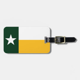 Etiqueta De Bagagem Bandeira verde e Dourado de Texas