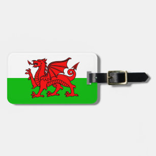 Etiqueta De Bagagem Bandeira vermelha de Wales do dragão de Galês