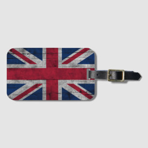 Etiqueta De Bagagem Bandeira vintage rústica patriótica do Reino Unido
