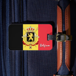 Etiqueta De Bagagem Bandeiras da Bélgica, Bandeira Belga patriótica