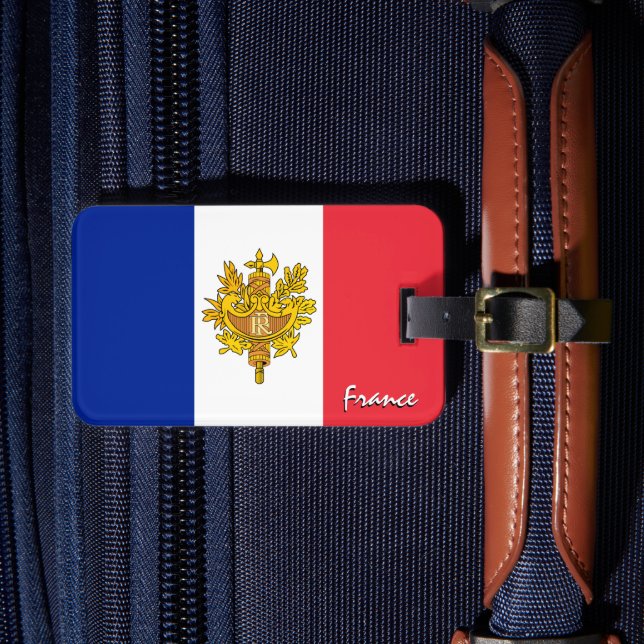 Etiqueta De Bagagem Bandeiras de Bagagem Patriótica França, Bandeira F (Frente Insitu 4)