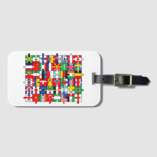 Etiqueta De Bagagem Bandeiras de países de bandeira internacional mund