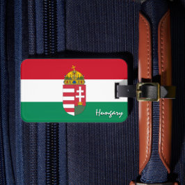 Etiqueta De Bagagem Bandeiras Húngaras, Patriótica Bandeira Húngara