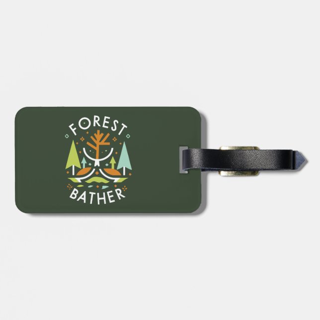 Etiqueta De Bagagem Banhista da Floresta Cubista (Traseira Horizontal)