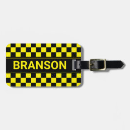 Etiqueta De Bagagem Bar H personalizado amarelo verificado