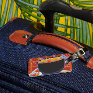 Etiqueta De Bagagem Barbecue Servindo Comida