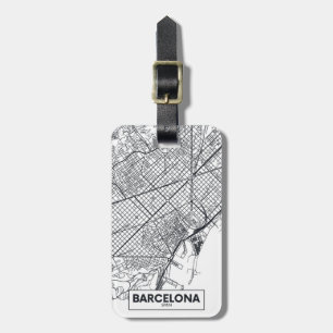 Etiqueta De Bagagem Barcelona, mapa da cidade da espanha