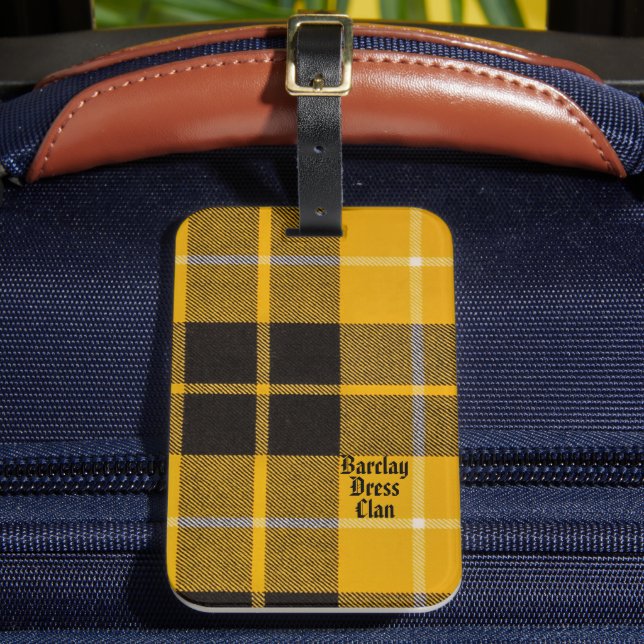 Etiqueta De Bagagem Barclay Dress Clan Tartan With Monogram Name (Frente Insitu 2)