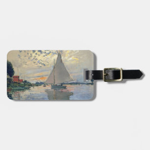 Etiqueta De Bagagem Barco à Vela de Monet Impressionismo Francês Arte 