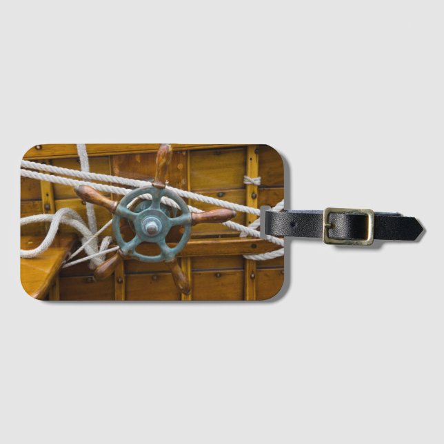Etiqueta De Bagagem Barco de madeira antigo (Frente Horizontal)