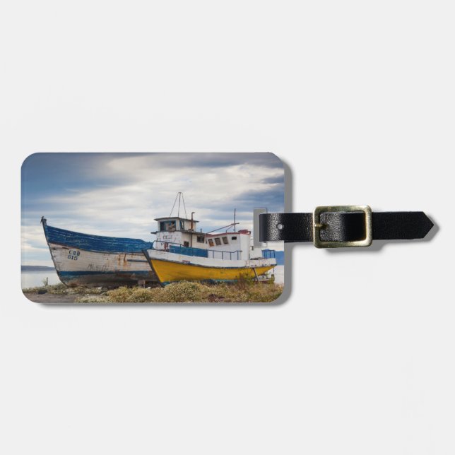 Etiqueta De Bagagem Barcos de pesca (Frente Horizontal)