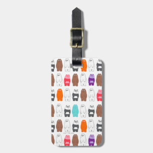 Etiqueta De Bagagem Bare Bears Colorful Bear Patterno