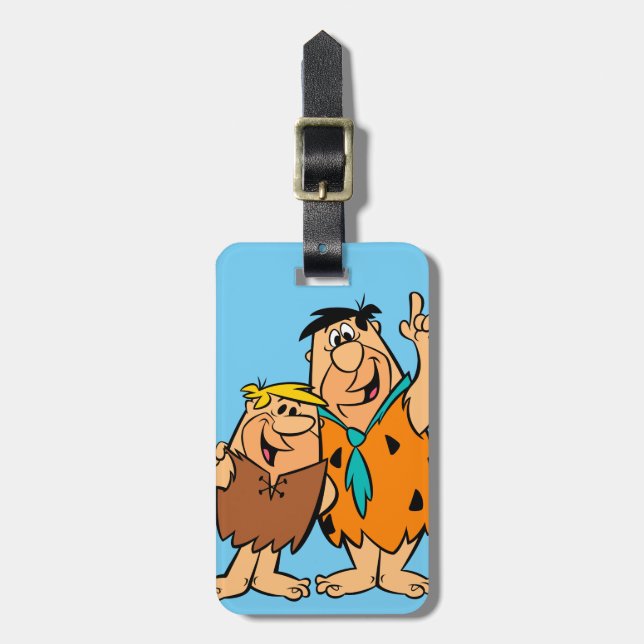 Etiqueta De Bagagem Barney Rubble e Fred Flintstone (Frente Vertical)