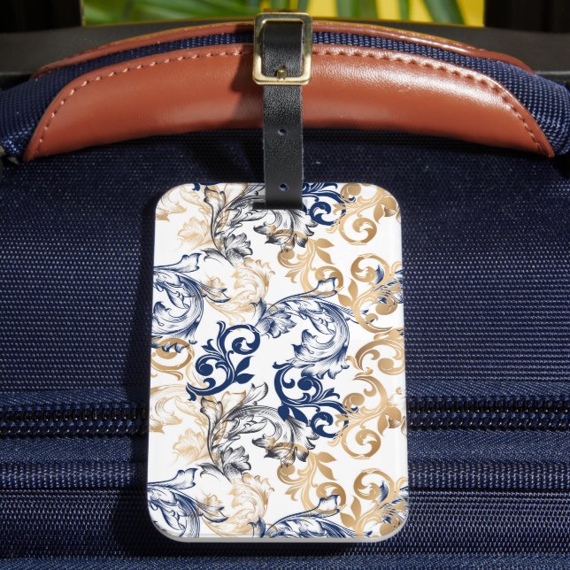 Etiqueta De Bagagem Baroque-Style Retro Classic Pattern  (Frente Insitu 2)