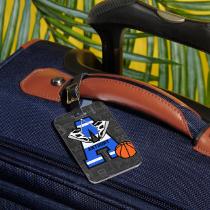 Etiqueta De Bagagem Basquetebol inicial personalizado