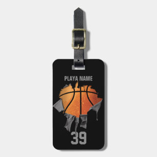 Etiqueta De Bagagem Basquetebol rasgado