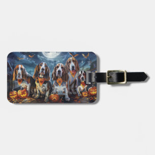 Etiqueta De Bagagem Basset Hound Halloween Spooky