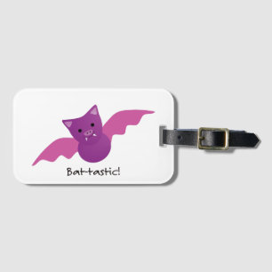 Etiqueta De Bagagem Bat Rosa Batástico Bonito