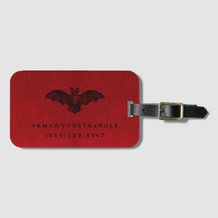 Etiqueta De Bagagem Bat Vampire Sangue Red