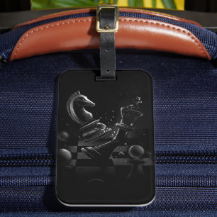 Etiqueta De Bagagem Batalha Dramática do Xadrez - Cavaleiro vs Cavalo