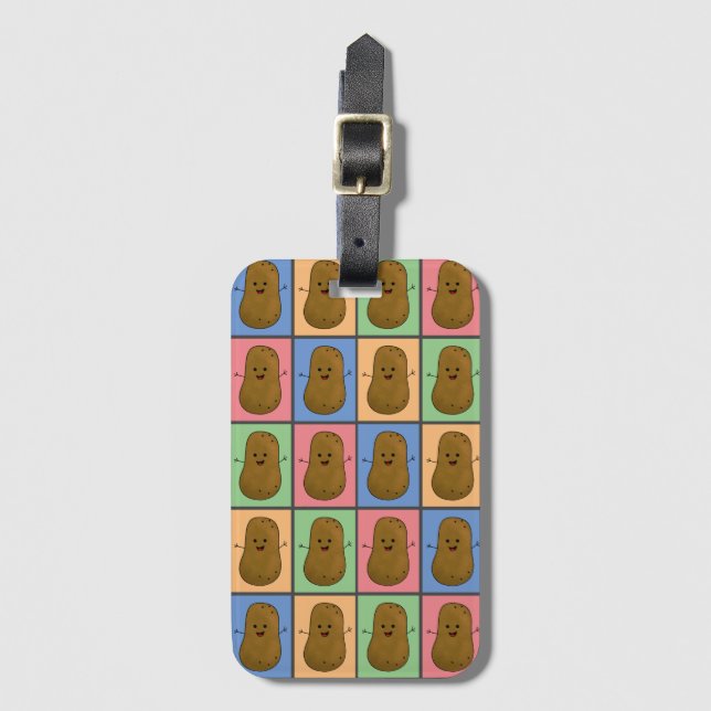 Etiqueta De Bagagem Batata em Estilo Pop Art (Frente Vertical)