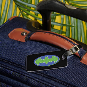 Etiqueta De Bagagem Batman Símbolo roxo e verde