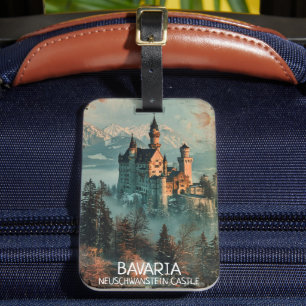 Etiqueta De Bagagem Bavaria Neuschwanstein Castle Vintage