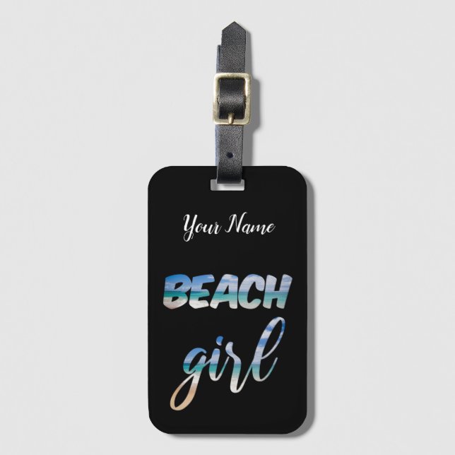 Etiqueta De Bagagem Beach Girl (Frente Vertical)