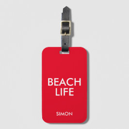 Etiqueta De Bagagem Beach Life Lifeguard Gift Red