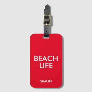 Etiqueta De Bagagem Beach Life Lifeguard Gift Red
