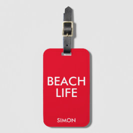 Etiqueta De Bagagem Beach Life Lifeguard Gift Red