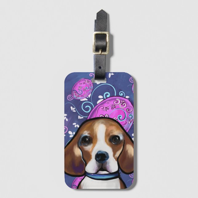 Etiqueta De Bagagem Beagle             (Frente Vertical)