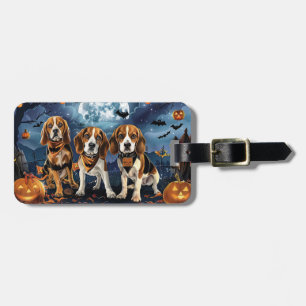 Etiqueta De Bagagem Beagle Halloween Spooky